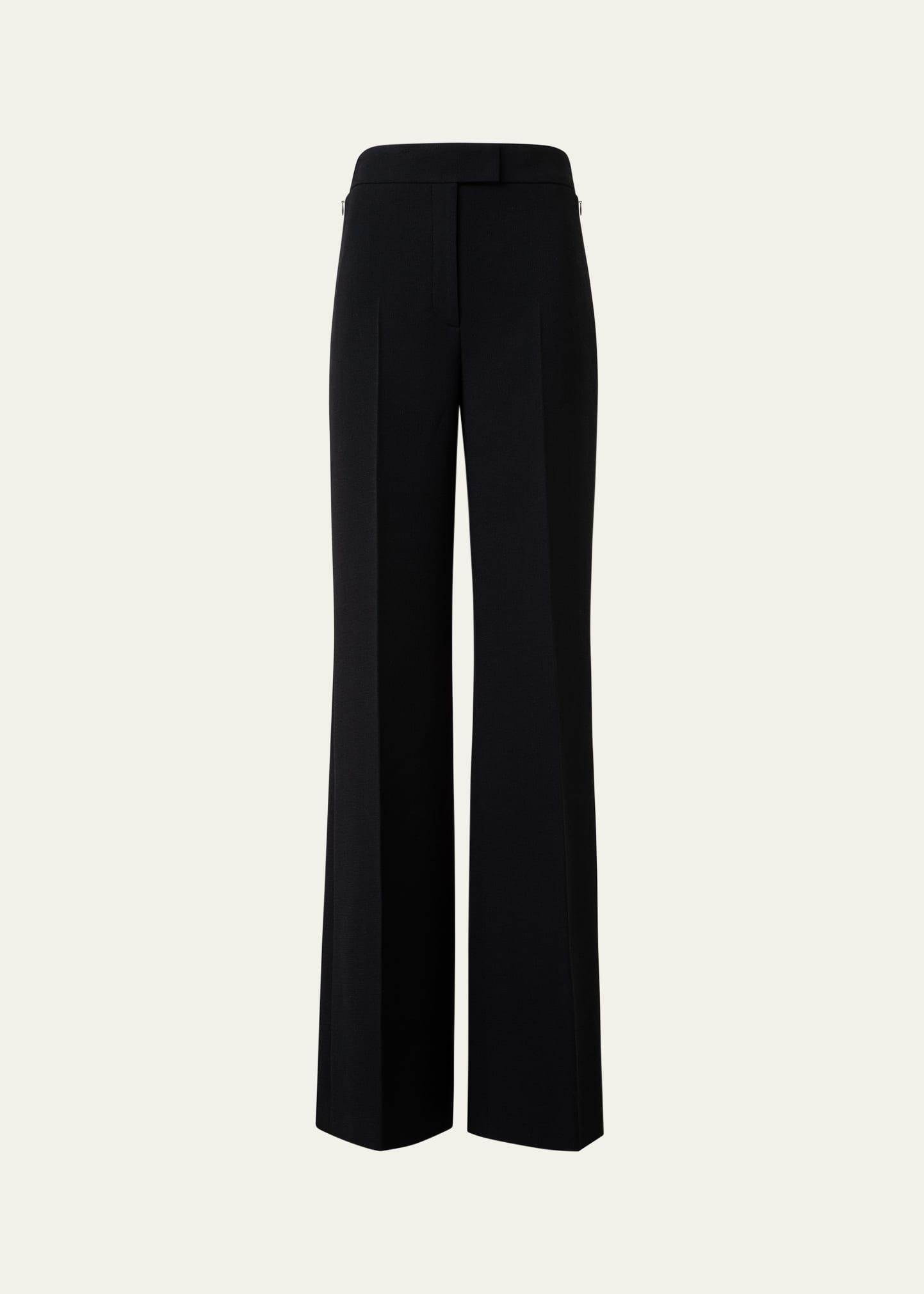 fior wool crepe double-face wide leg pants