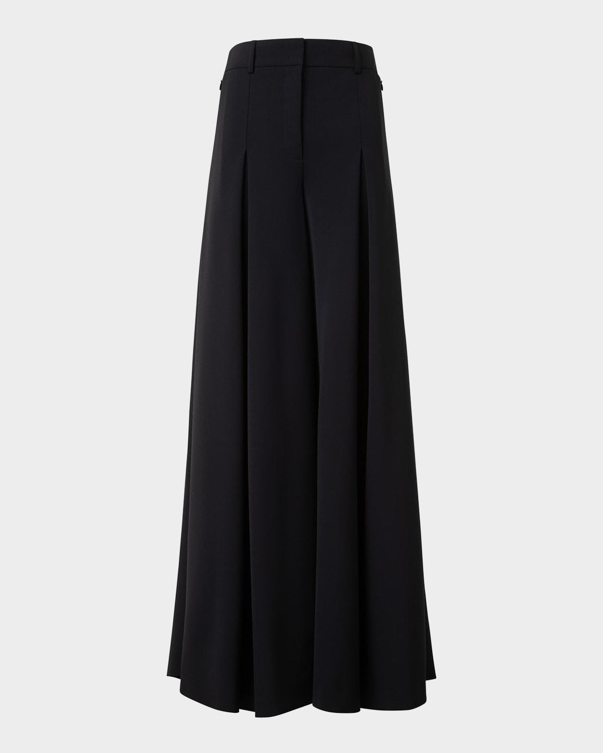 fiorello pleated stretch wool twill wide-leg pants