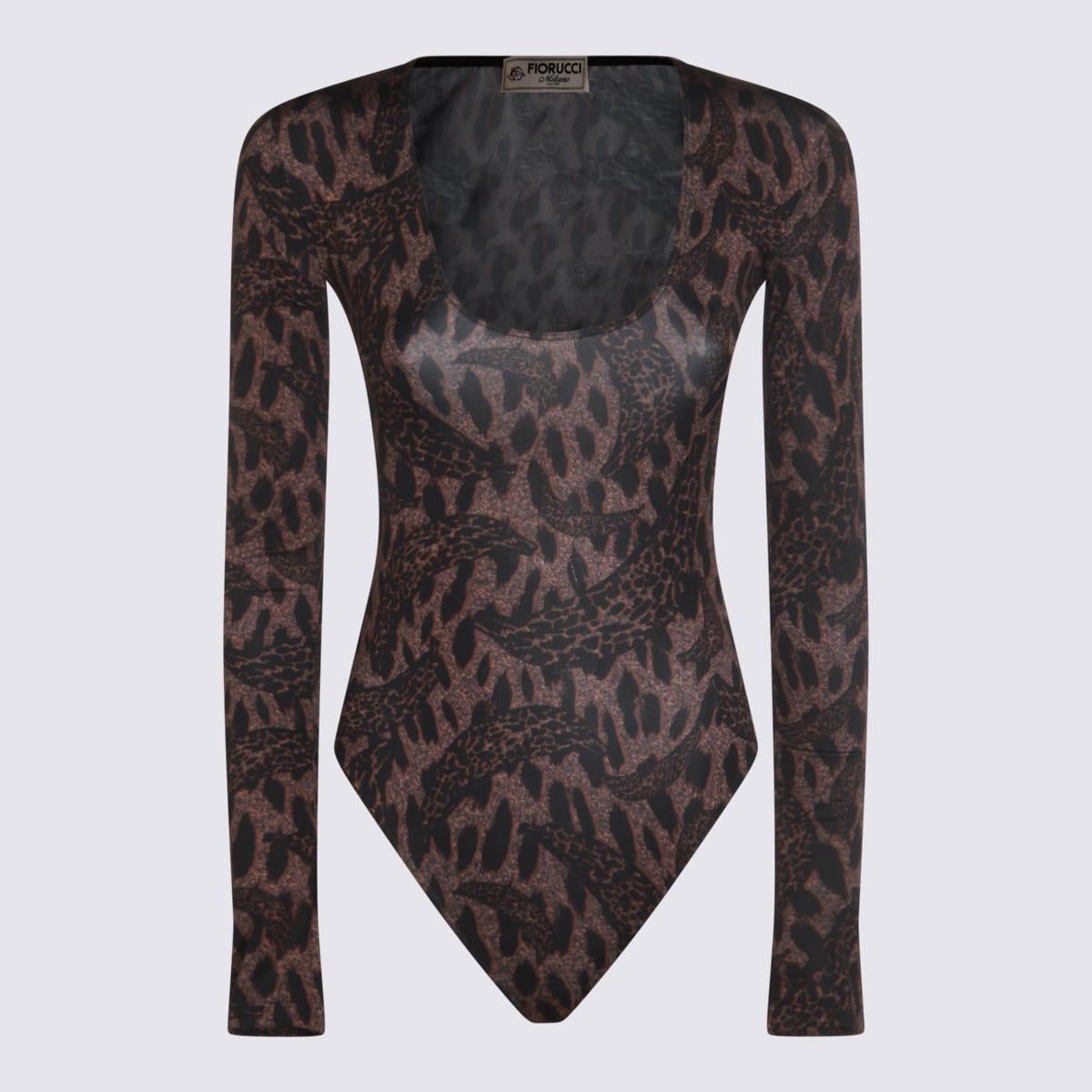 fiorucci brown nylon bodysuit