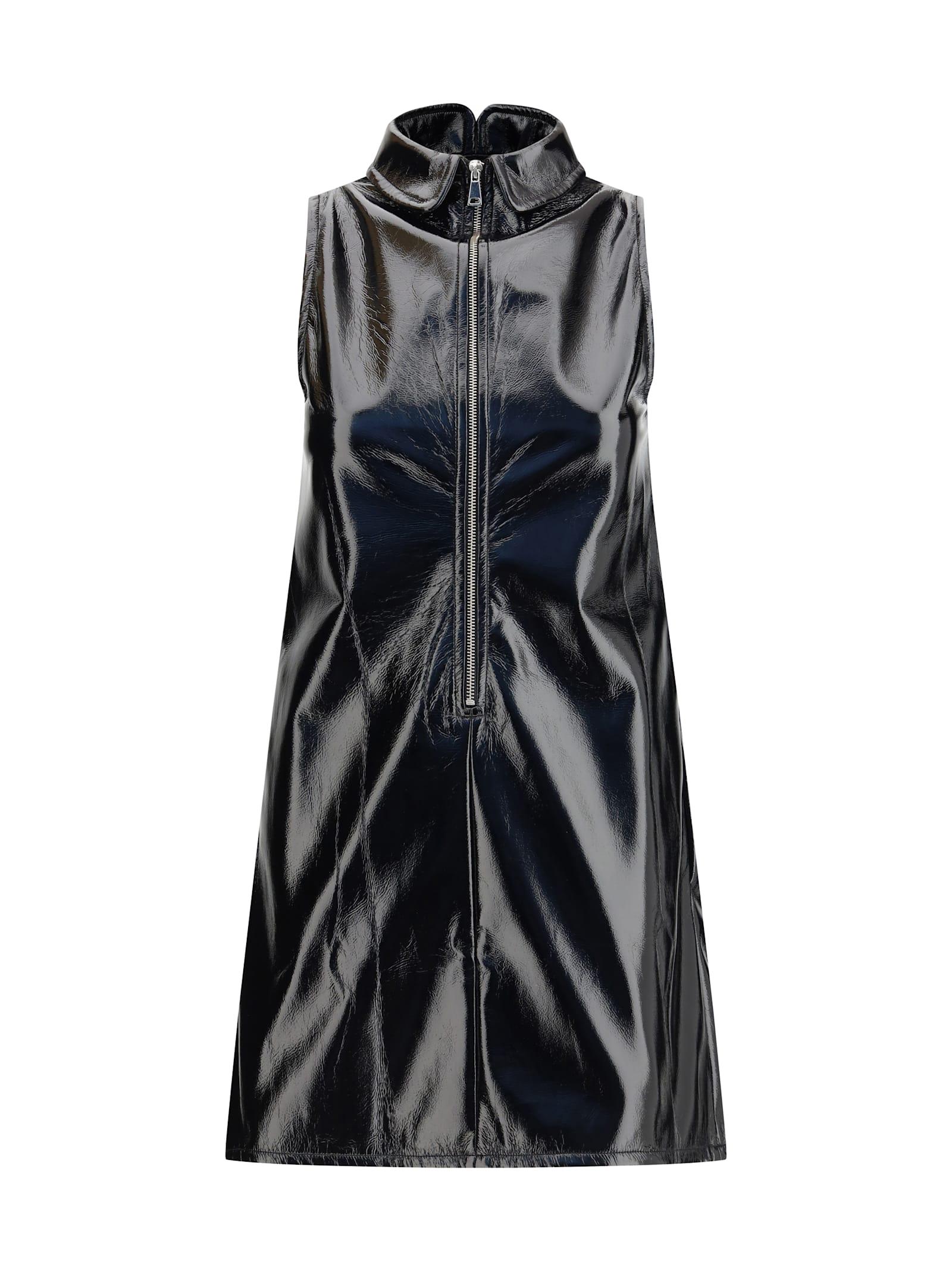 fiorucci collar cutout vinyl mini dress