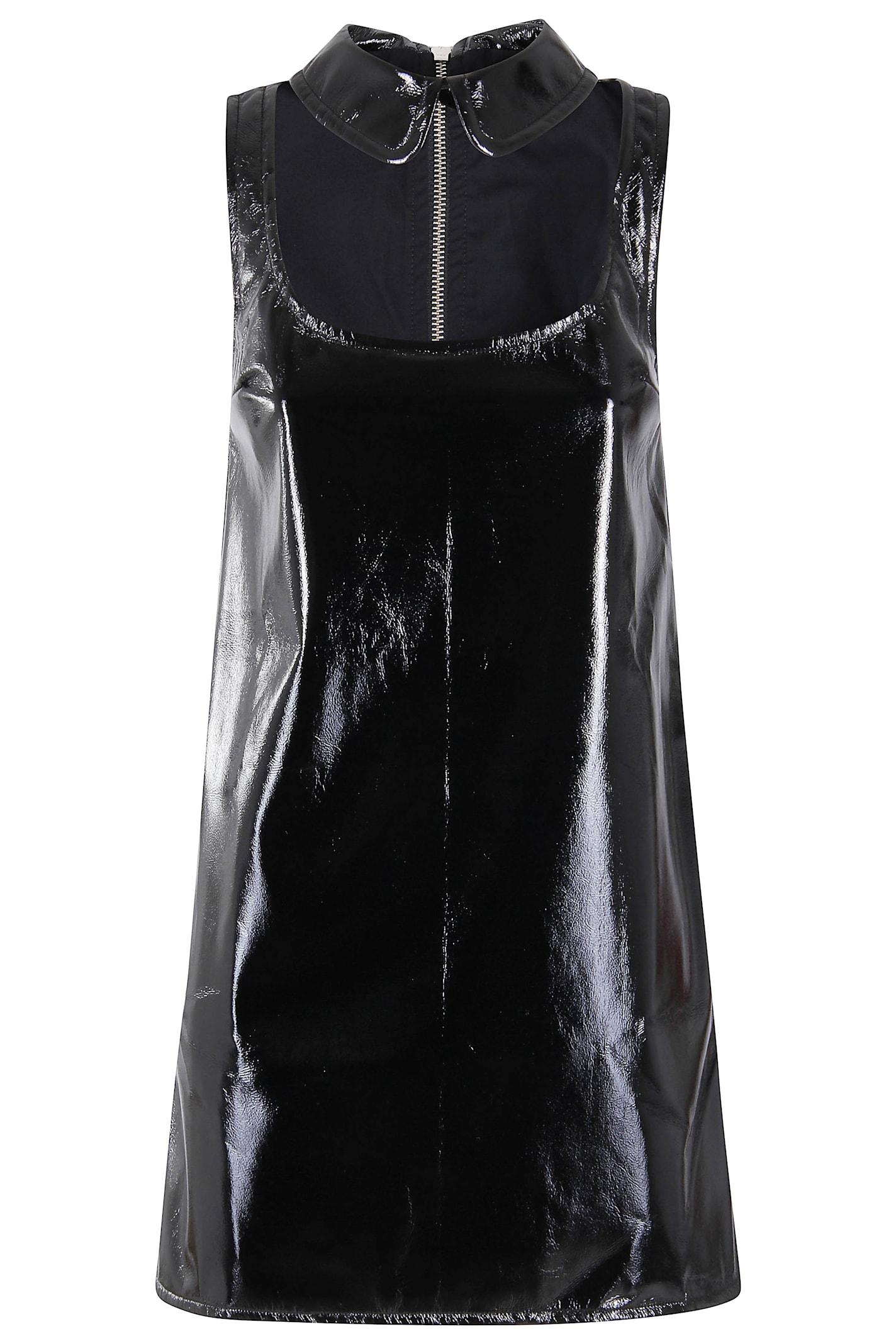 fiorucci collar cutout vinyl mini dress