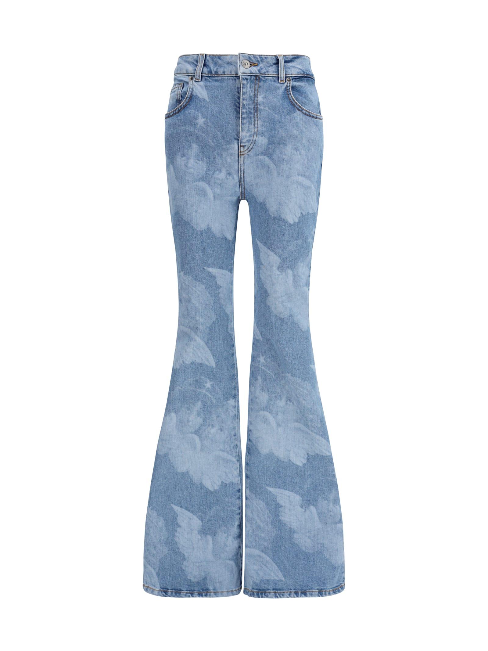 fiorucci flare skinny angel-print jeans