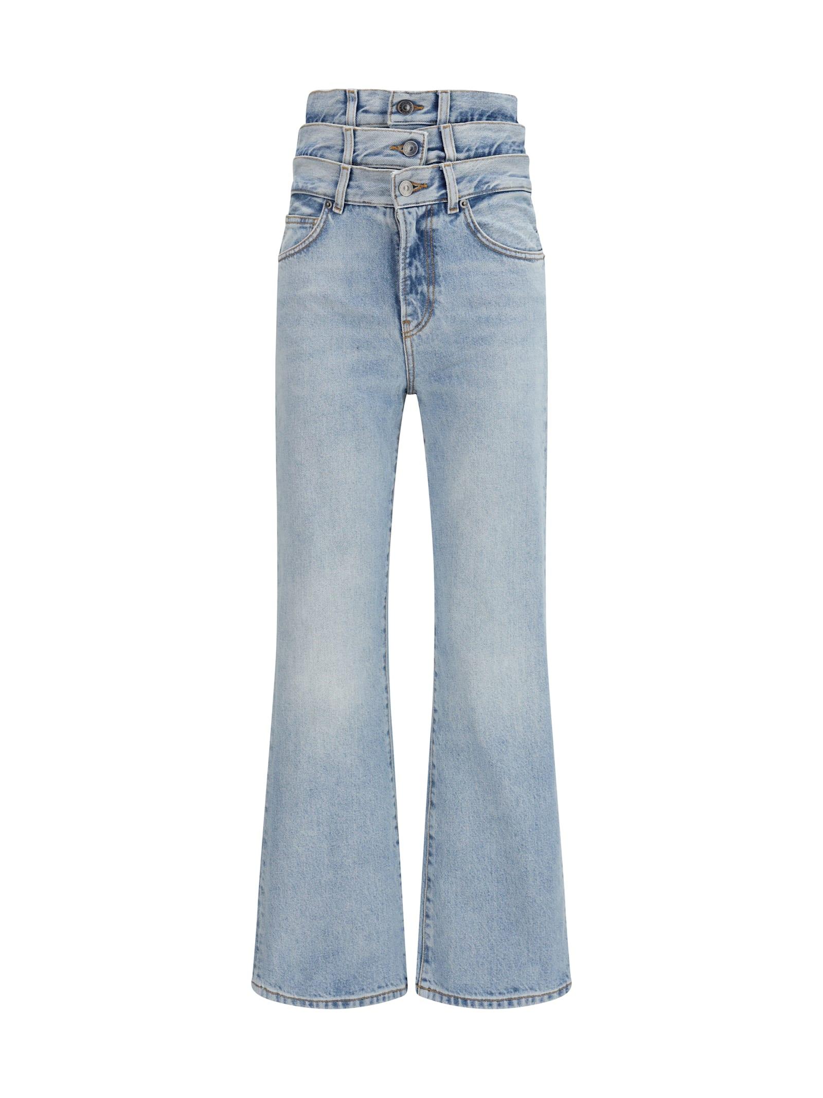 fiorucci flared jeans with triple-layer waist detail