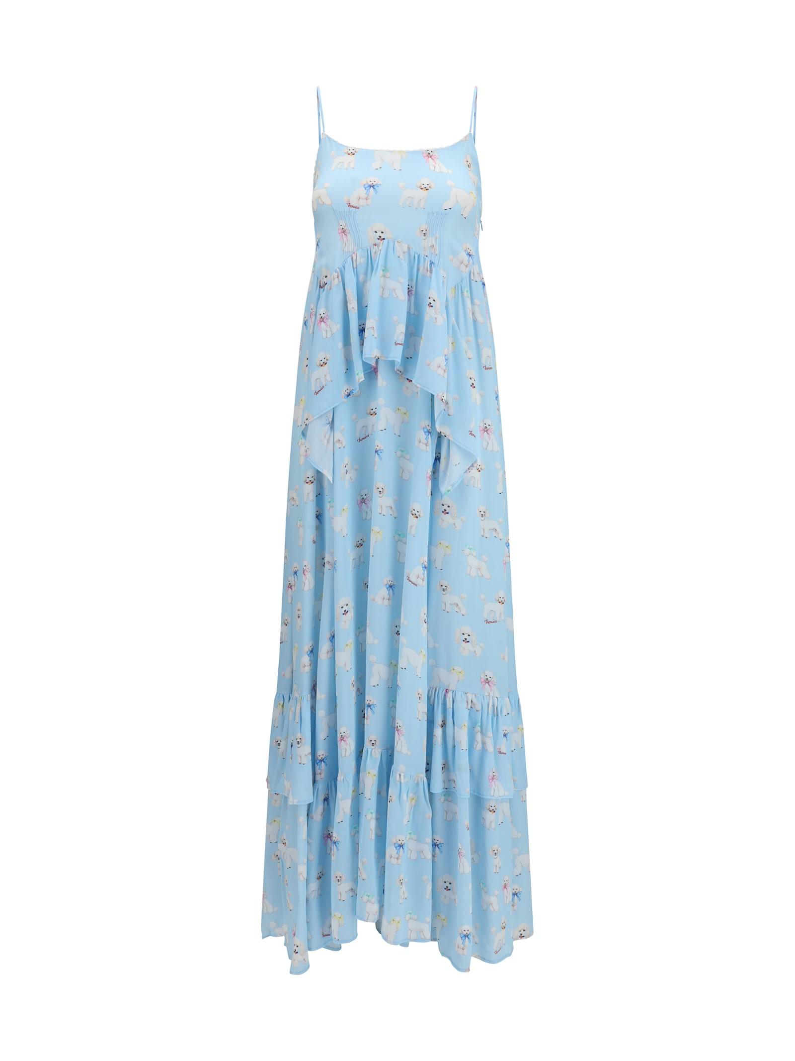 fiorucci poodle-print tiered maxi dress
