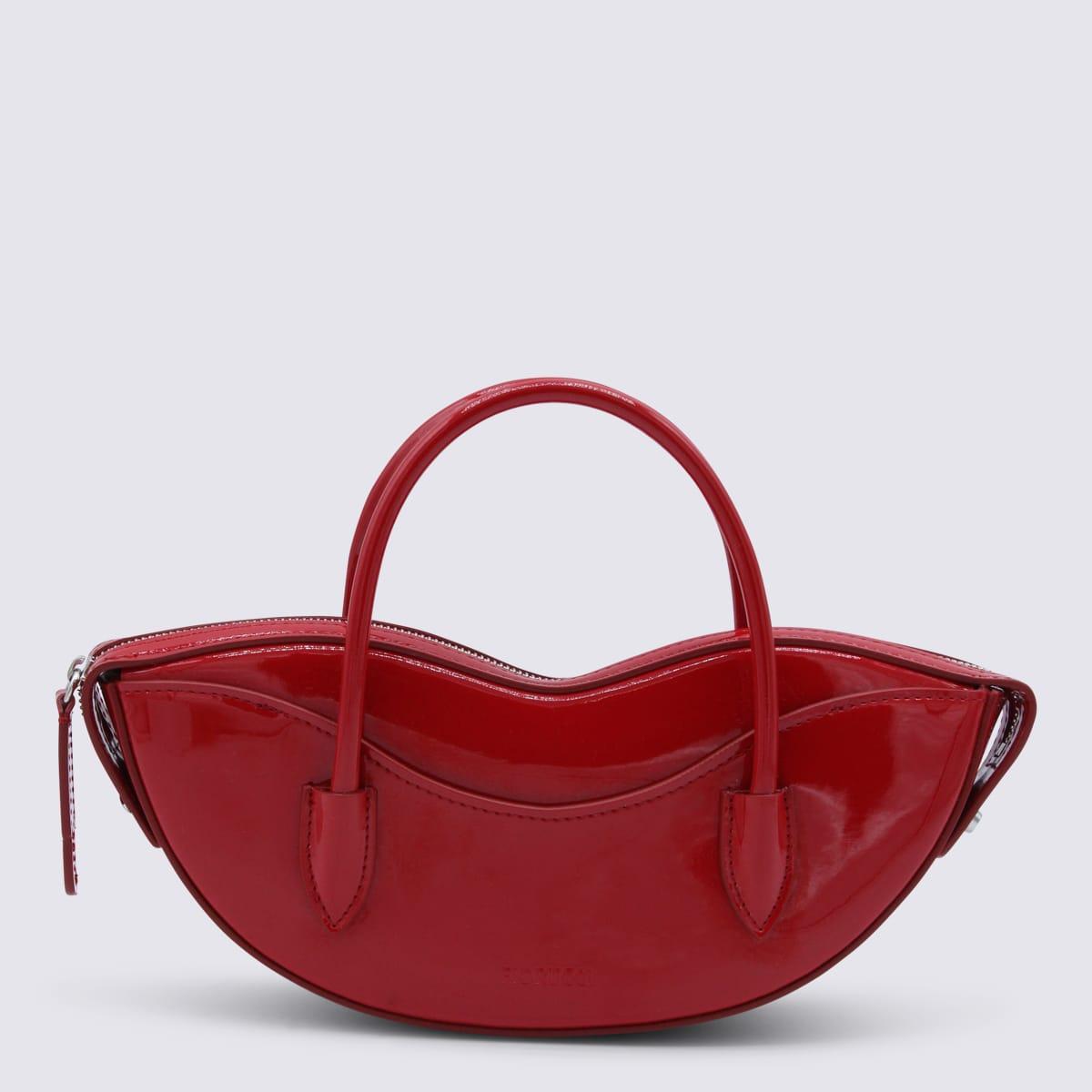 fiorucci red leather top handle bag
