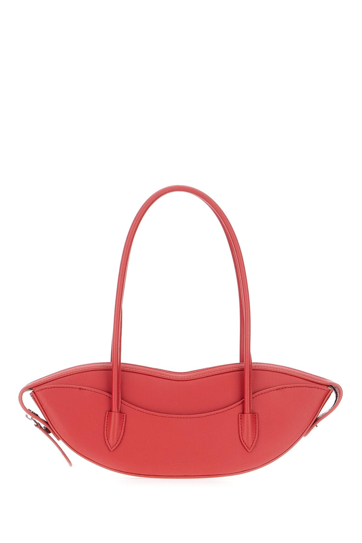 fiorucci red synthetic leather lips handbag