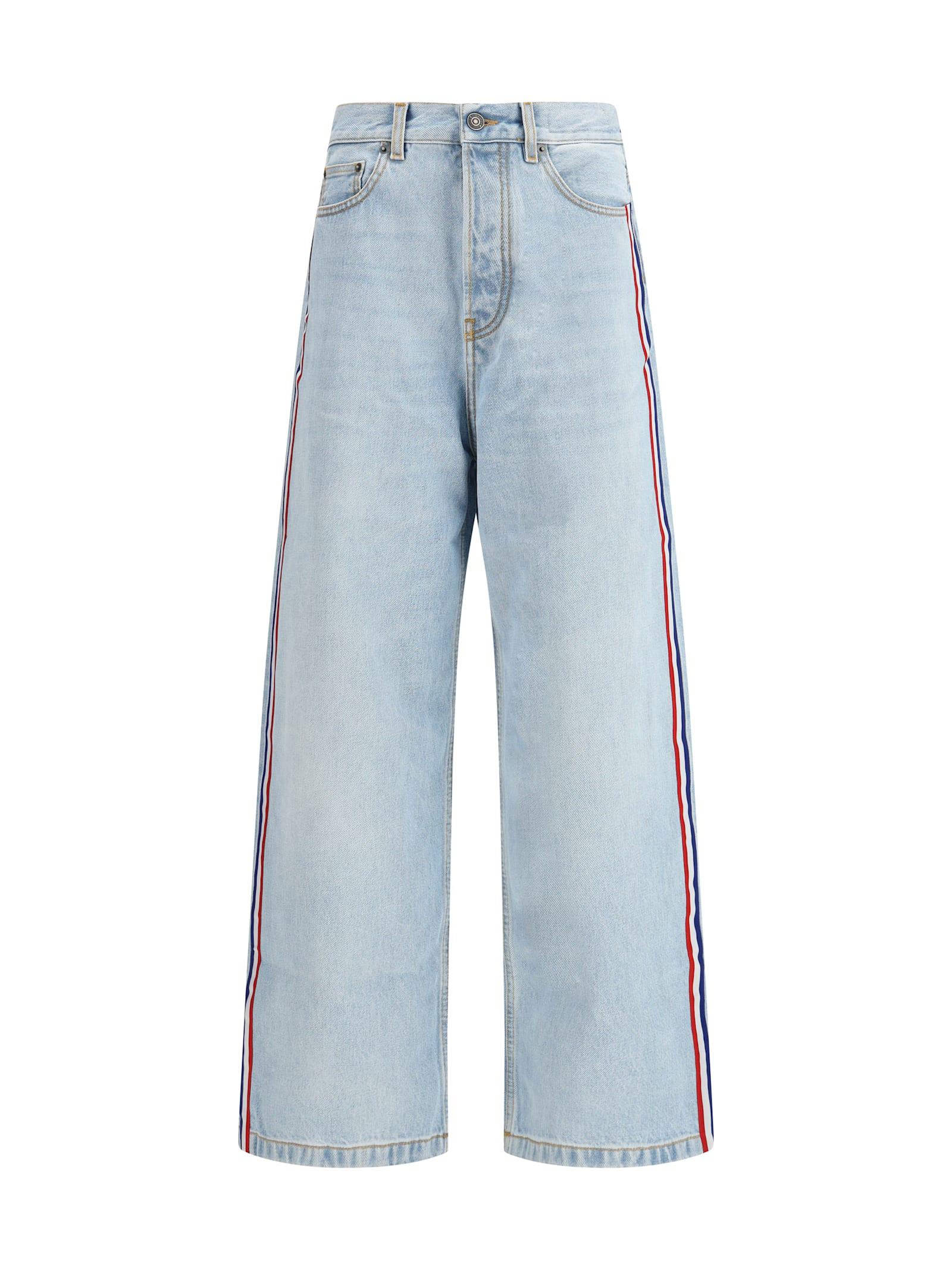 fiorucci tricolor stripe baggy jeans