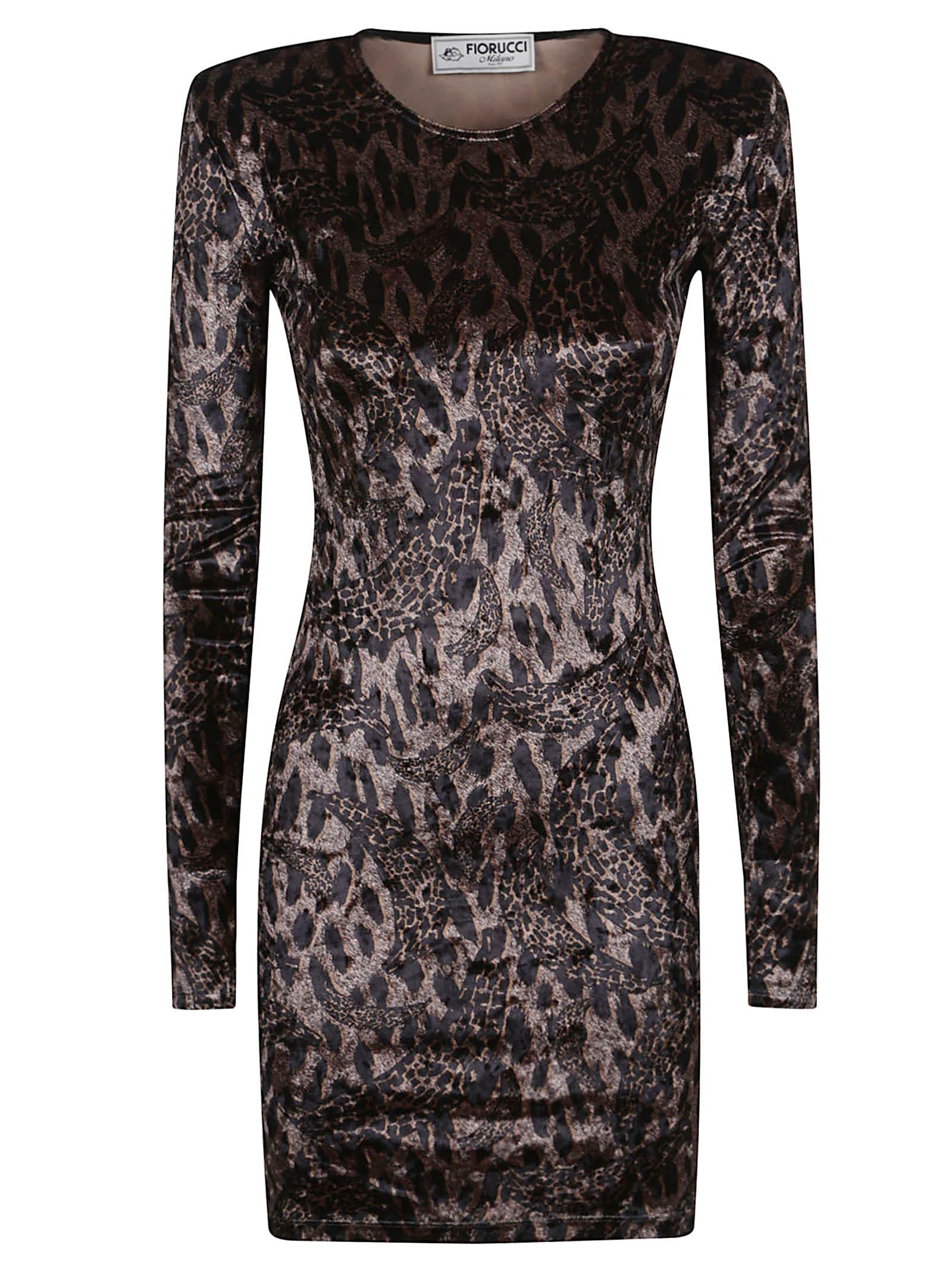 fiorucci velour padded mini dress