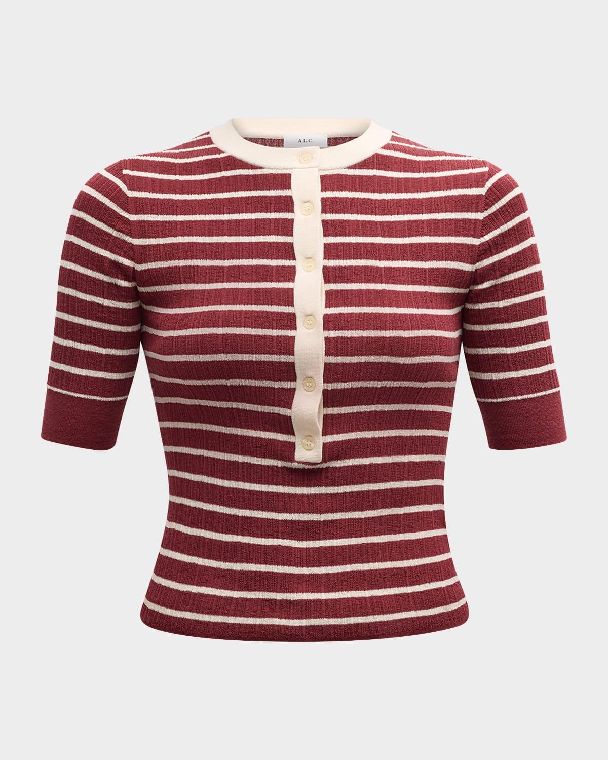 fisher pleated button-front top