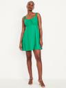 fit & flare crepe mini dress