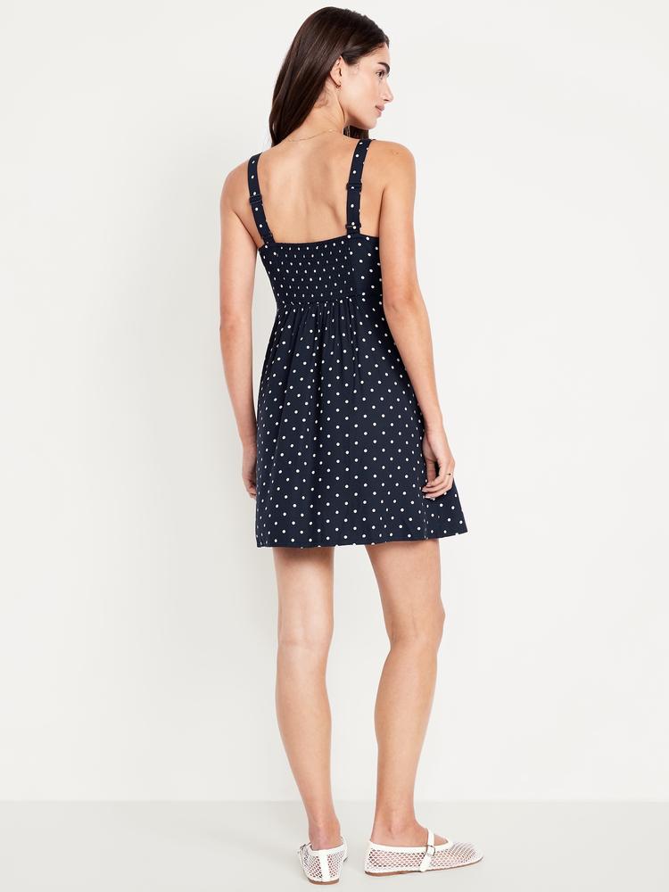fit & flare crepe mini dress