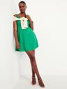 fit & flare crepe mini dress