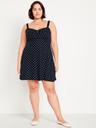 fit & flare crepe mini dress