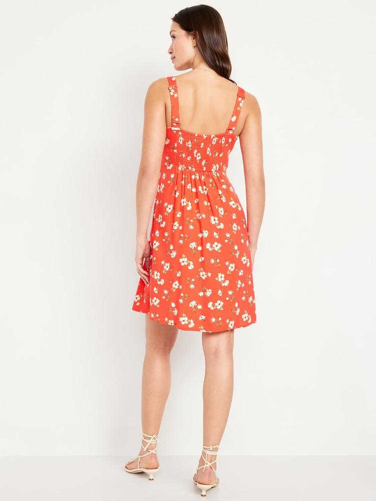 fit & flare crepe mini dress