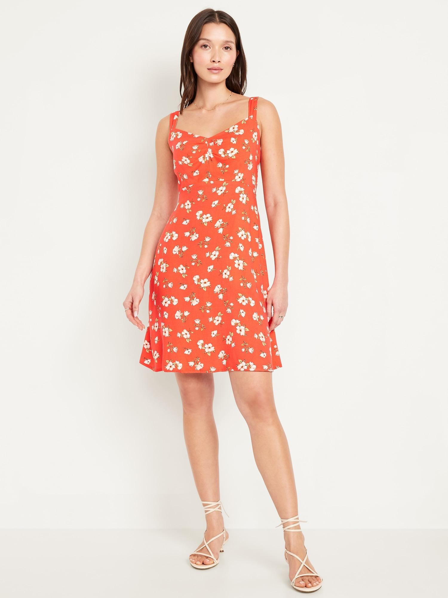 fit & flare crepe mini dress
