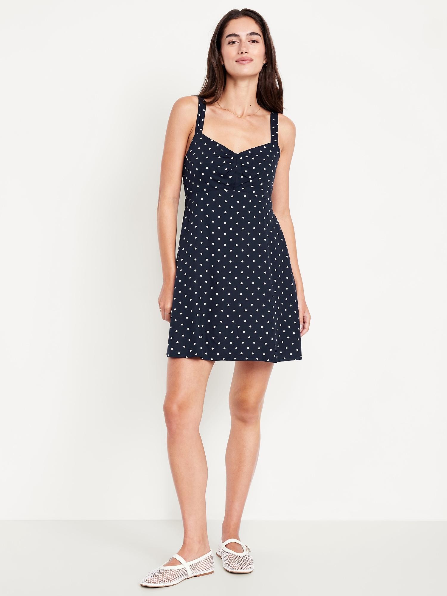 fit & flare crepe mini dress