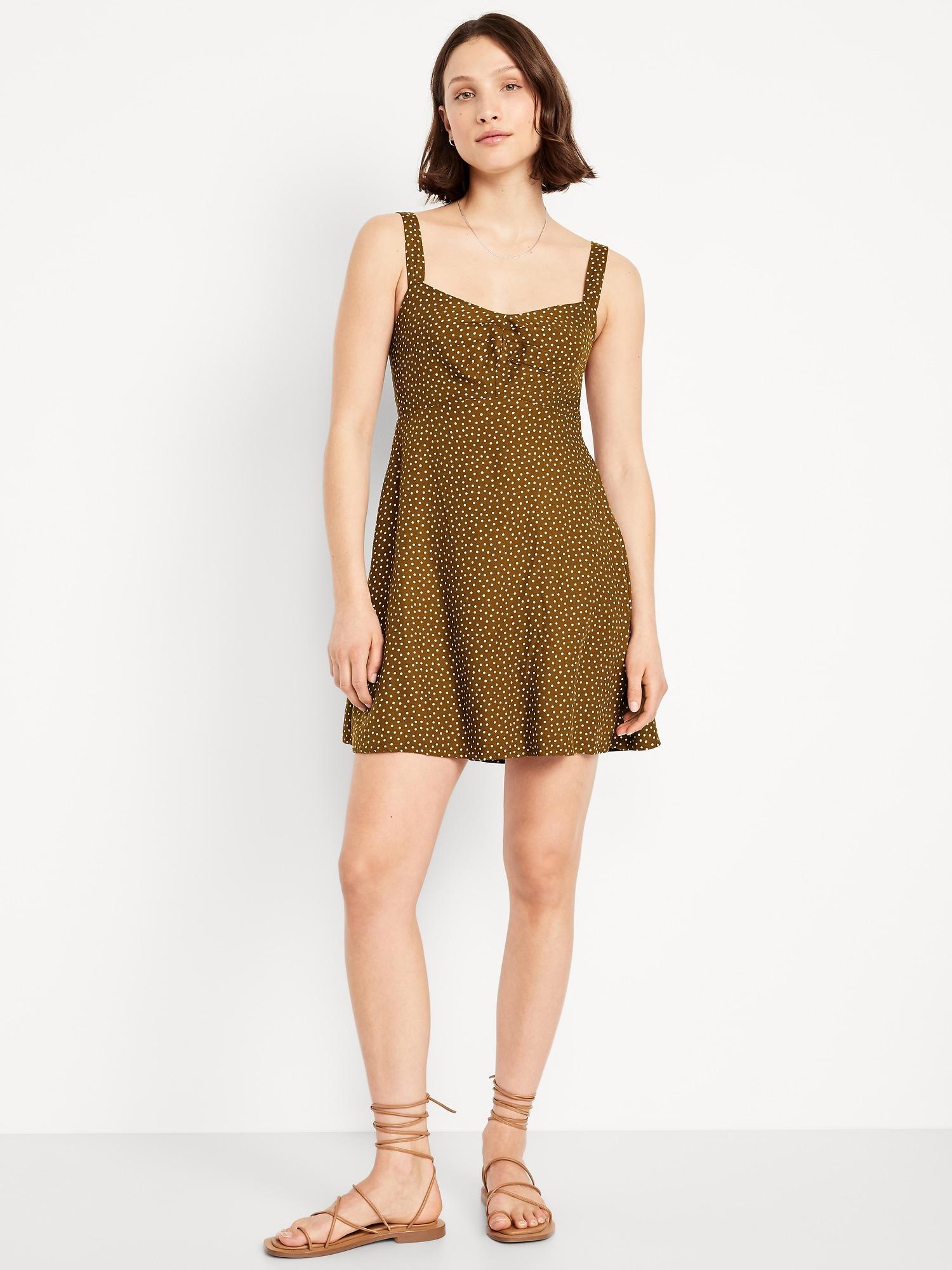 fit & flare crepe mini dress