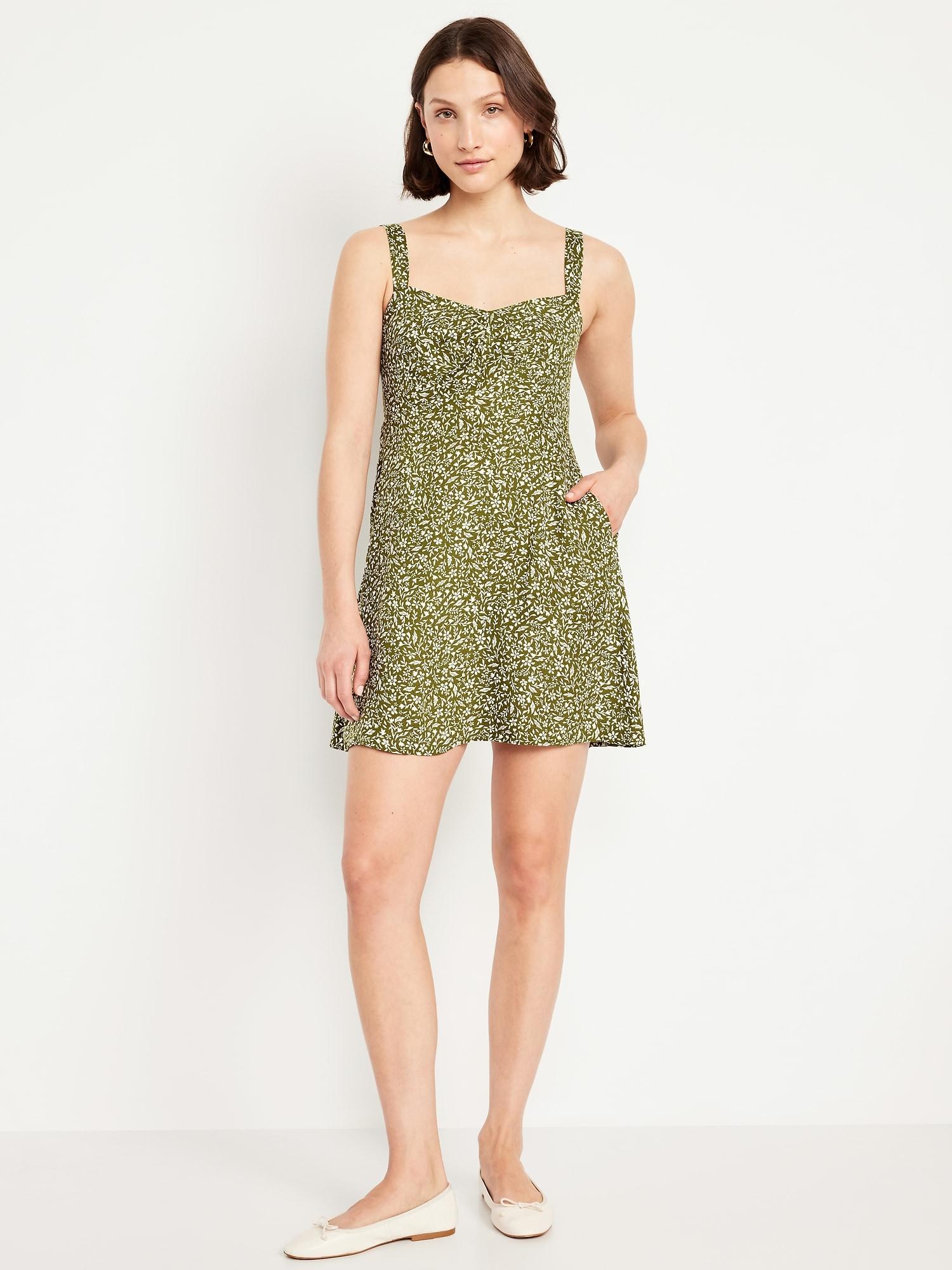 fit & flare crepe mini dress