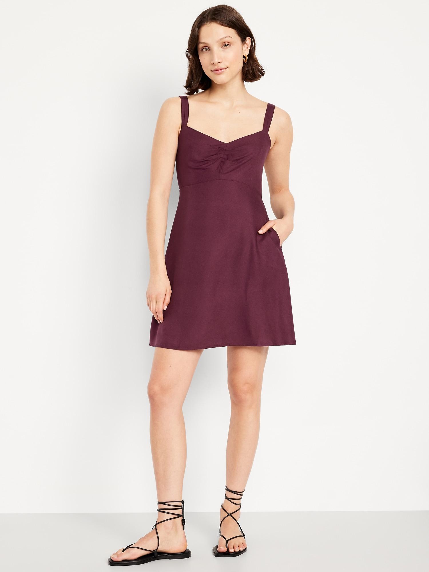 fit & flare crepe mini dress