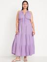 fit & flare crinkle gauze maxi dress