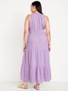 fit & flare crinkle gauze maxi dress