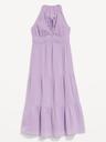 fit & flare crinkle gauze maxi dress