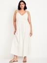 fit & flare crochet-bodice maxi dress