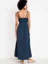 fit & flare crochet-bodice maxi dress