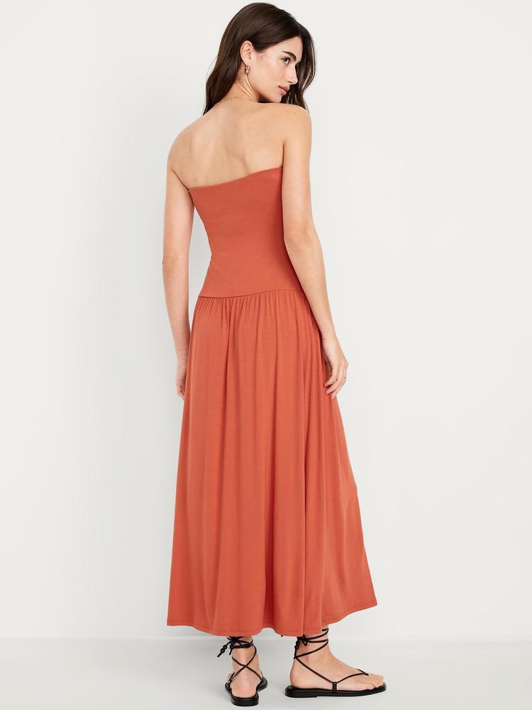 fit & flare drop-waist maxi dress