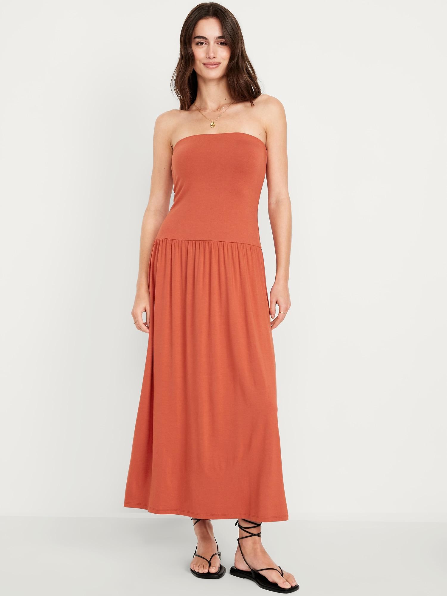 fit & flare drop-waist maxi dress