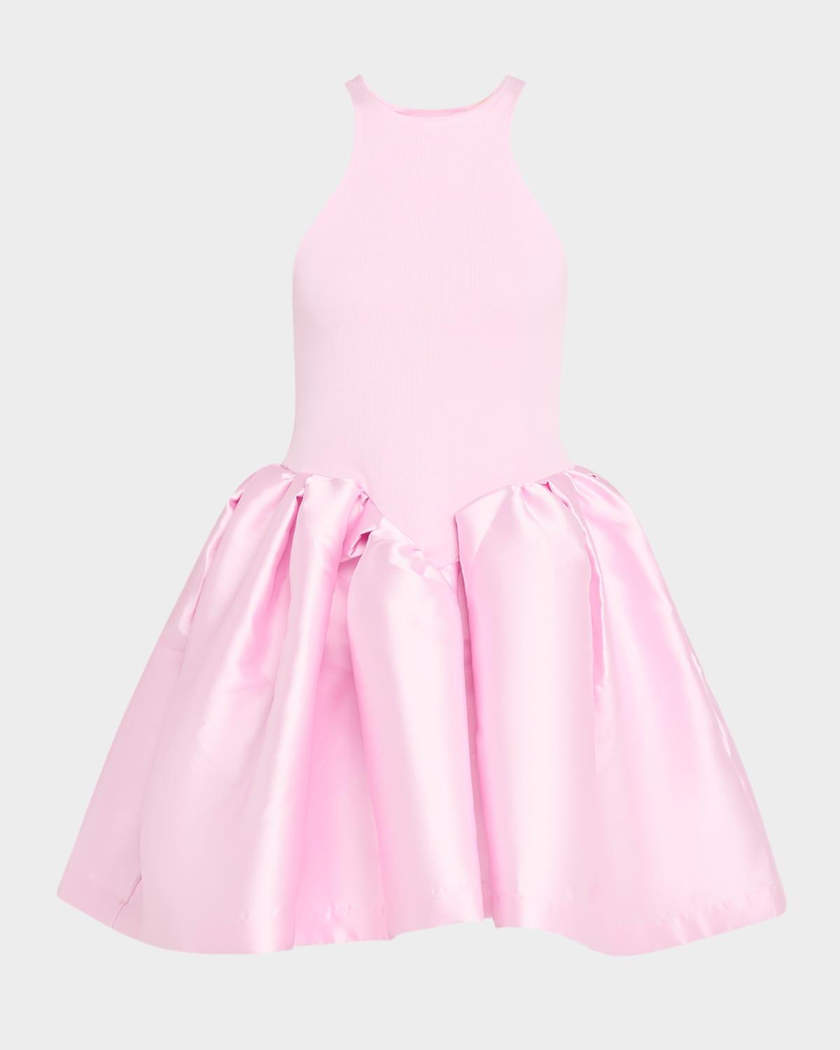 fit-&-flare jersey mikado princess dress
