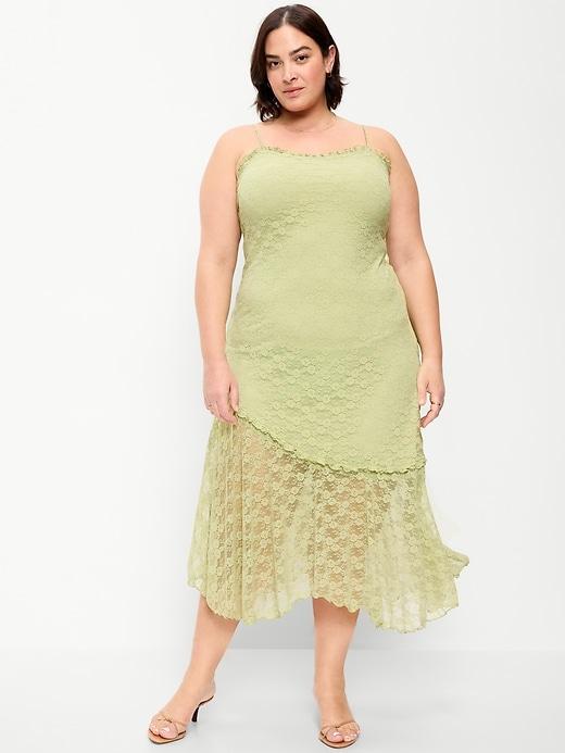 fit & flare lace midi dress