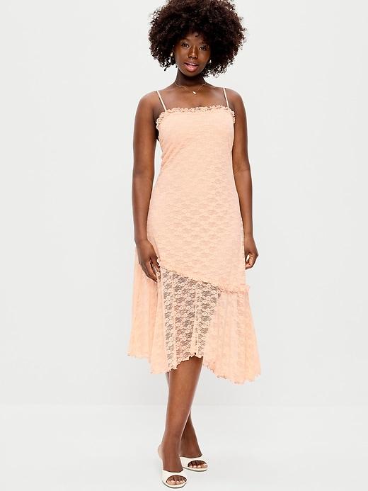 fit & flare lace midi dress