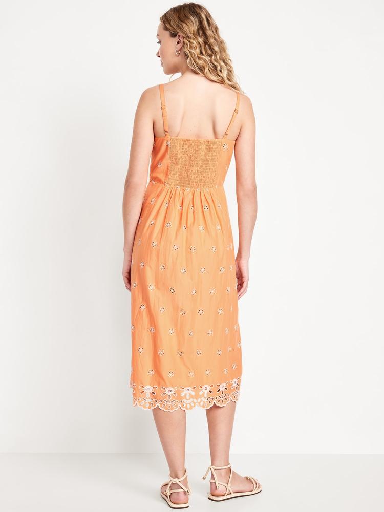 fit & flare linen-blend midi dress