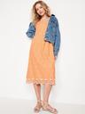 fit & flare linen-blend midi dress