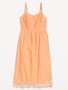 fit & flare linen-blend midi dress