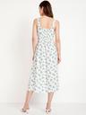 fit & flare linen-blend midi dress