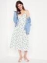 fit & flare linen-blend midi dress