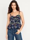 fit & flare seersucker peplum top