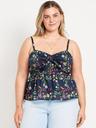 fit & flare seersucker peplum top