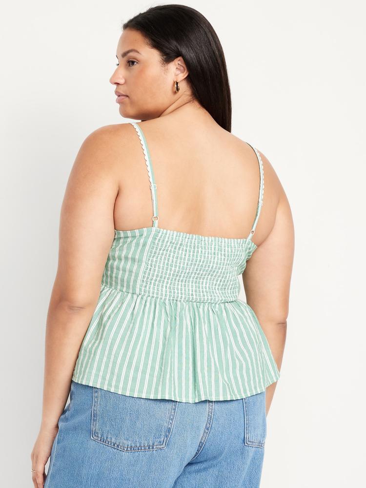 fit & flare seersucker peplum top