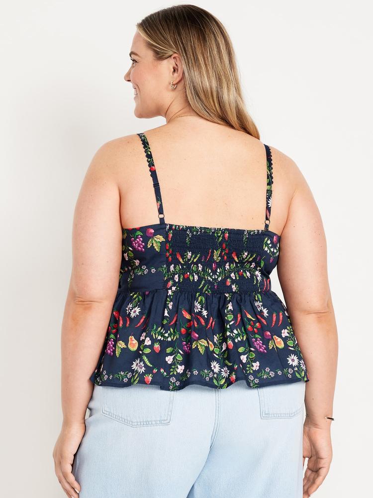 fit & flare seersucker peplum top