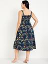 fit & flare sleeveless linen-blend midi dress