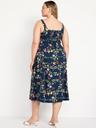 fit & flare sleeveless linen-blend midi dress