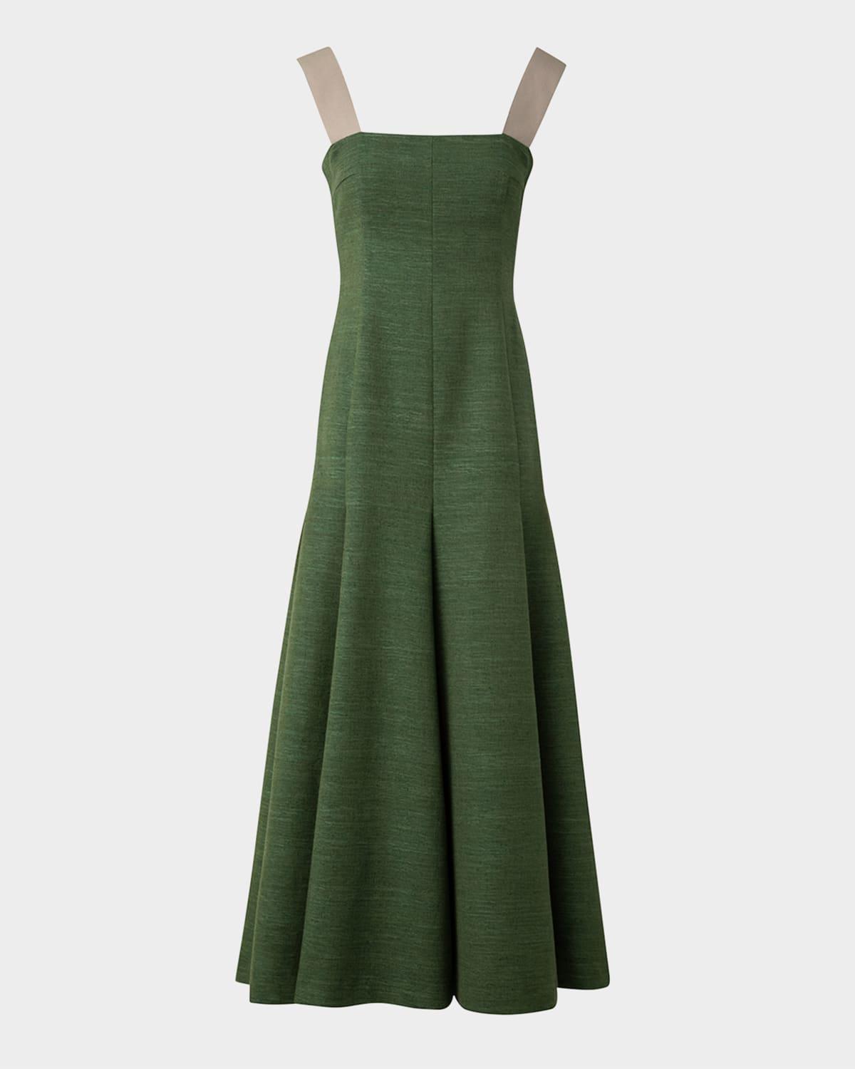 fit-flare indian silk midi dress