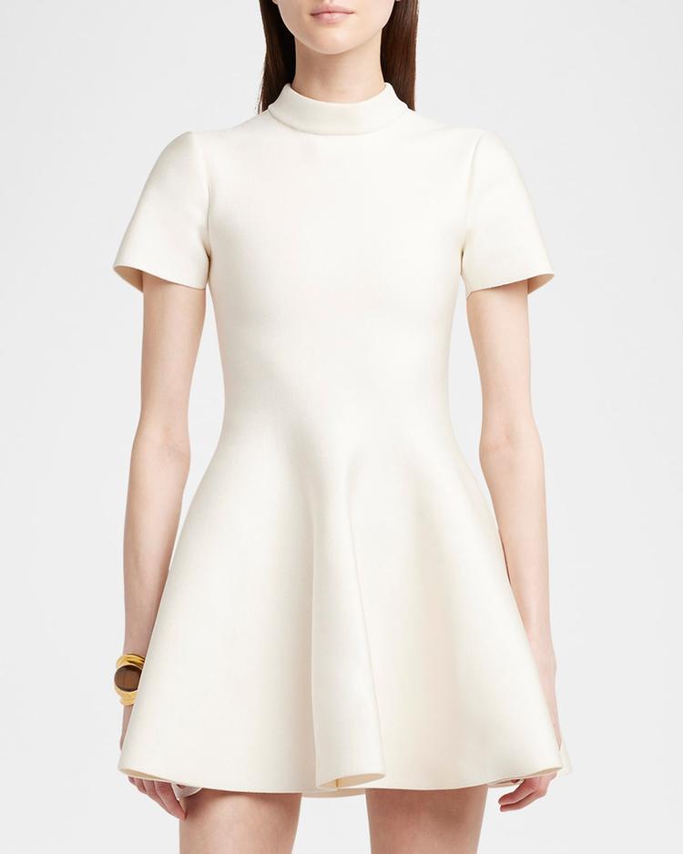 fit-flare knit mini dress