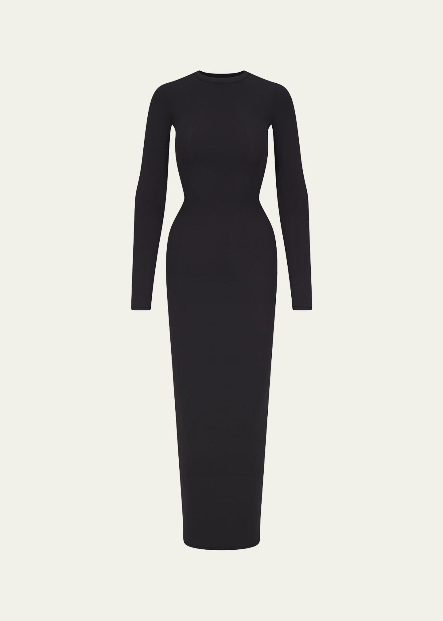 fits everybody long-sleeve crewneck maxi dress