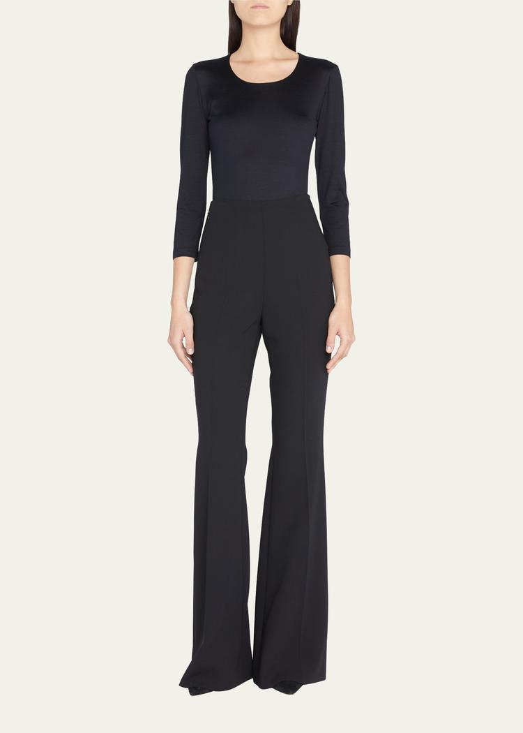 fitted 3/4-sleeve stretch-jersey top