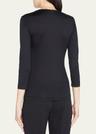 fitted 3/4-sleeve stretch-jersey top