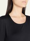 fitted 3/4-sleeve stretch-jersey top